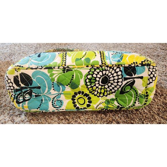 Vera Bradley Frame Bag "Limes Up" Quilted Floral Green Blue Used Good Condition - Picture 3 of 9